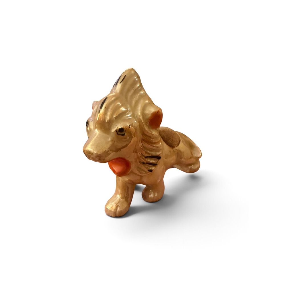 Vintage Made in Japan Lusterware Lion Figurine Roaring Ceramic Animal Decor